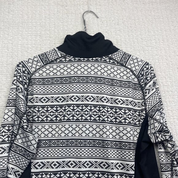 SWIX Base Layer Long Sleeve 1/2 Zip Wom L Nordic Pattern Black White Ski / Hke - Picture 13 of 13